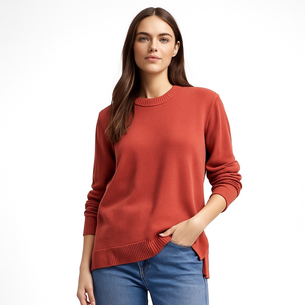 Everlane Women's Crew Neck Sweater in Rust
